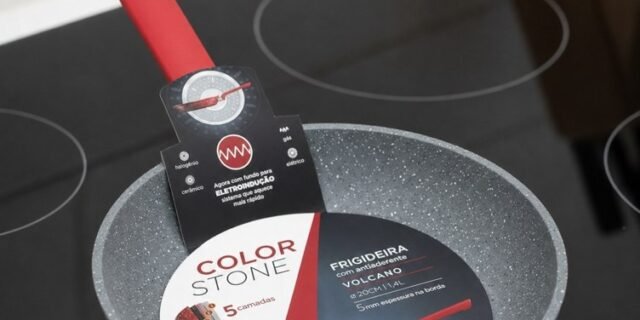 Euro Home – Frigideira de Alumínio com Antiaderente 20 cm, 1.4 L Color Stone Volcano – ALU8204-VO