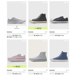 Leve 2 produtos Converse e o de menor valor sai de graça!