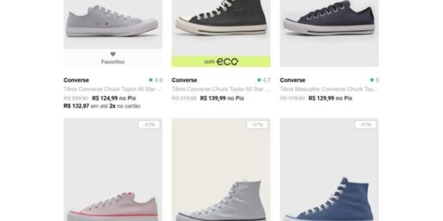 Leve 2 produtos Converse e o de menor valor sai de graça!