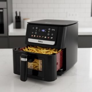 Air Fryer Philco 6,5L Visor Glass e Redstone 1700W PAF65A 127V
