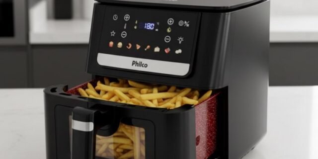 Air Fryer Philco 6,5L Visor Glass e Redstone 1700W PAF65A 127V