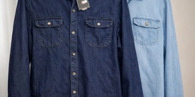 Camisa Jeans Slim Manga Longa Masculina