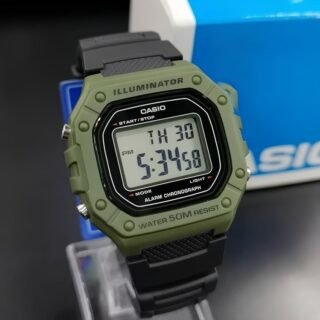 Relógio Casio Masculino Digital Illuminator W-218h-3avdf Correia Preta