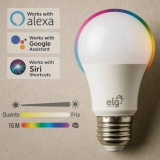 Lâmpada Inteligente de LED 10W Dimerizável, Compatível com WI-F ELG