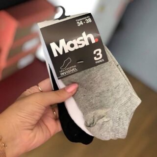 Kit 10 Pares Meias Mash Invisível Esportiva Algodão Original