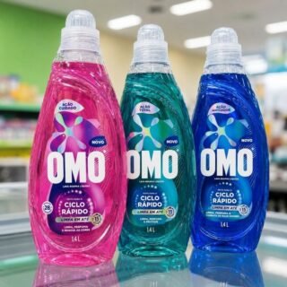 Lava-Roupas Líquido OMO Ciclo Rápido Ação Cuidado 1,4L
