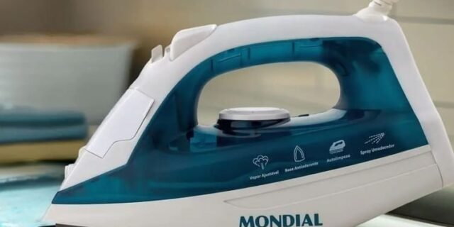 MONDIAL Ferro a Vapor, Azul/Branco, 1200W, 220V – F-32