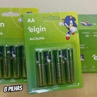 Pilha Alcalina AA com 8 unidades Elgin Comum
