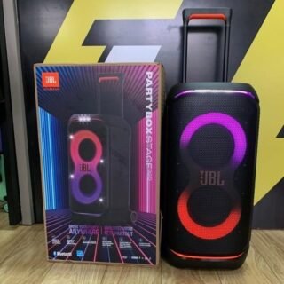 JBL, Caixa de Som, PartyBox Stage 320, Bluetooth, Portátil, Show de Luzes, À Prova de Respingos – 240W RMS – Preta