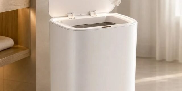 Lixeira Inteligente 16l Com Sensor Automático E Tampa Touch Branco