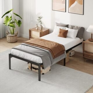 Cama De Solteiro 88x188cm, Metal, Cabeceira, 300kg | Estrutura Metálica Resistente Com Cabeceira, Suporta Até 300kg E Acomoda Colchão De 88x188cm.