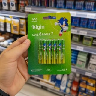Pilha Alcalina AAA com 8 unidades Elgin Palito