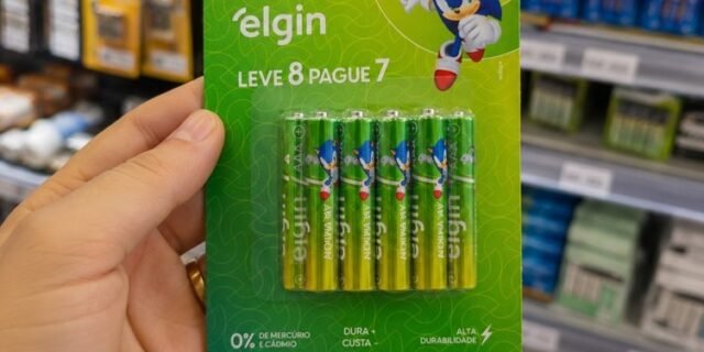 Pilha Alcalina AAA com 8 unidades Elgin Palito