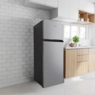 Geladeira Refrigerador HQ 230 Litros Duplex Defrost, Baixo Consumo A+++ Preto/Cinza HQ-230RDFS (220, Volts)
