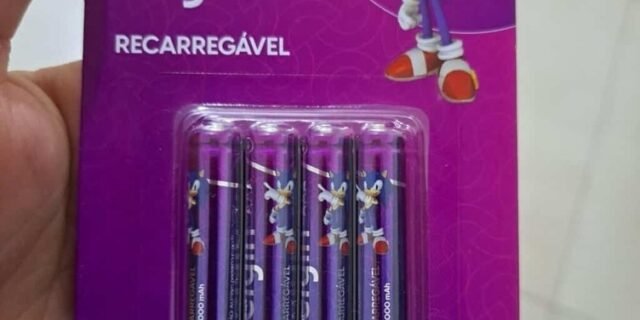 Pilha recarregável AAA 1000mAh Elgin com 4 unidades Palito
