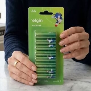 Pilha Alcalina AA com 16 unidades Elgin Comum