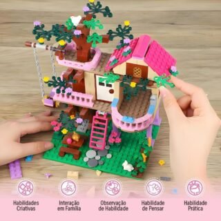 Blocos de Montar Construção Casa na Árvore Brinquedos Infantil (504 Peças)