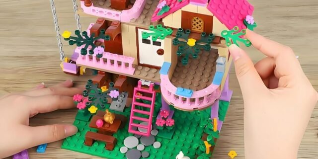 Blocos de Montar Construção Casa na Árvore Brinquedos Infantil (504 Peças)