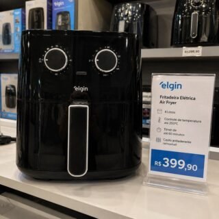 Fritadeira Air Fryer Six Fry Elgin 6,5L Cesto removível 1.500W Preta 110V