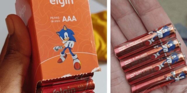 Caixa De Pilha Aaa Com 40 Unidades Elgin Palito – Tubo, Zinco