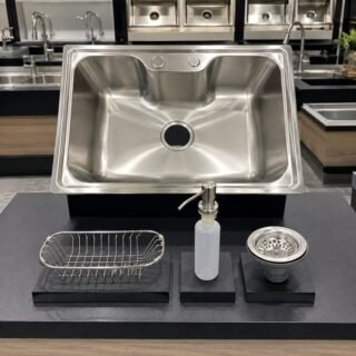 Cuba Pia Gourmet Aço Inox 201 Para Cozinha Belcca 70x45cm Kit Completo Cg201-c01