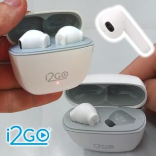 I2GO, Fone De Ouvido, TWS, Bluetooth, 20 Horas totais de Bateria, ENC, Air Sound Go 2.0, Branco, i2GO PRO