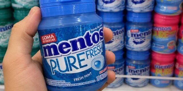 Gomas de Mascar, Mentos, Pure Fresh Mint, Sem Açúcar, Sabor de Menta – 56g | 28 Unidades