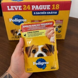 Pack Ração Úmida Pedigree Sachê Carne/Frango/Cordeiro para Cães Adultos de Raças Pequenas – Leve 24 Pague 18