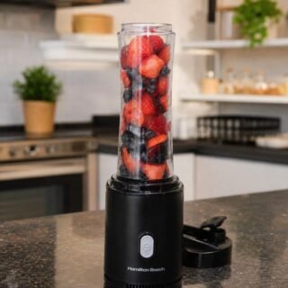 Liquidificador Individual, Preto, Dois Copos, Personal Blender 110v, Hamilton Beach