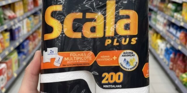 Scala Plus Papel Toalha Multipicote, 200 Toalhas (2 Rolos de 100 Toalhas Cada)
