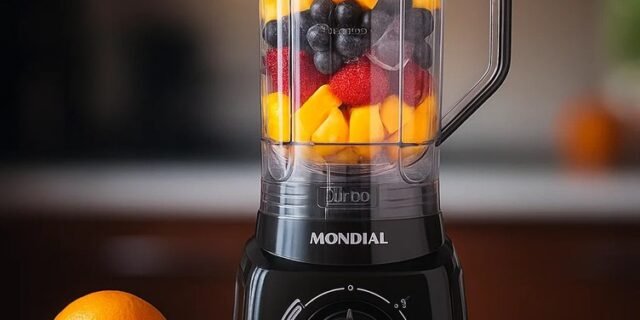 Liquidificador Mondial Turbo Power L-99 FB Preto com Filtro 3 Velocidades 550W