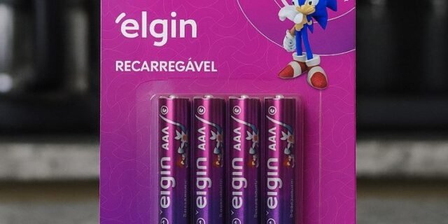Pilha recarregável AAA 900mAh Elgin com 4 unidades Palito