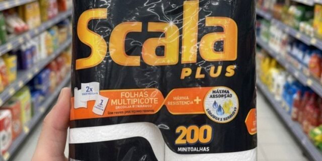 Scala Plus Papel Toalha Multipicote, 200 Toalhas (2 Rolos de 100 Toalhas Cada)