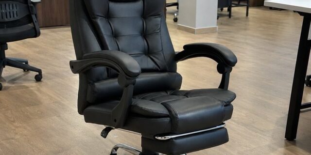 Cadeira de escritório presidente, cadeira de home office com apoio para os pés