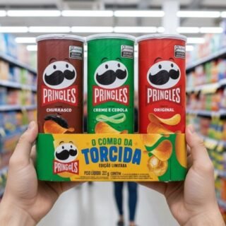 Salgadinho Batata Frita Pringles Tripack Festa do Futebol 322g