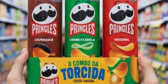 Salgadinho Batata Frita Pringles Tripack Festa do Futebol 322g