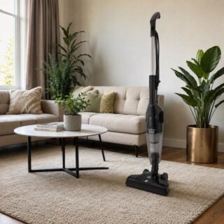 Britania Aspirador de Pó 2 em 1 Vertical, Preto, Filtro HEPA, Pisos e Carpetes, Elétrico, 220V, 1L, 1.43kg