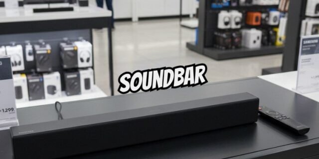 Soundbar Samsung HW-B400F, com 2.0 canais, Bluetooth, Subwoofer integrado e HDMI ARC
