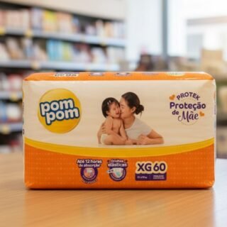 Fralda Pom Pom Protek Proteção de Mãe Hiper XG 60 Unidades