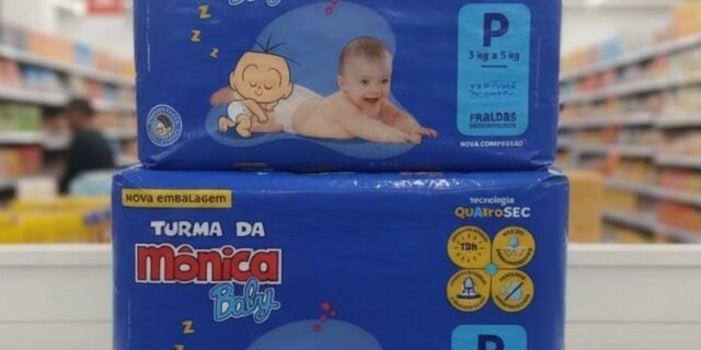 Fralda Turma da Mônica Baby Jumbo P 30 Unidadesr