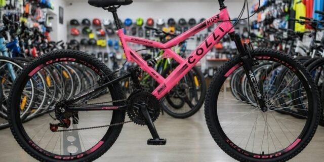 Colli Bike, Bicicleta GPS 148 Dupla Suspensão e Freios V-Brake, Aro 26 Aero, 36 Raias, 21 Marchas