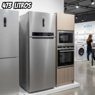 Geladeira/Refrigerador Midea Frost Free Duplex Inox 473L MD-RT611EVK463 Inverter – Geladeira Duplex