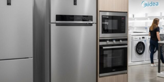 Geladeira/Refrigerador Midea Frost Free Duplex Inox 473L MD-RT611EVK463 Inverter – Geladeira Duplex