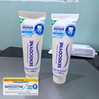 Sensodyne Creme Dental para Sensibilidade Repair e Protect com Flúor, Alívio da Sensibilidade, 2 unidades, 100g cada