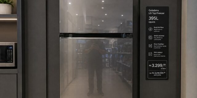 Geladeira LG Frost Free Duplex Gaveta Fresh Zone Multi 395L Inox GN-B392PLM