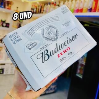 Cerveja Sem Álcool Budweiser, Lata 350ml, Pack com 8 unidades