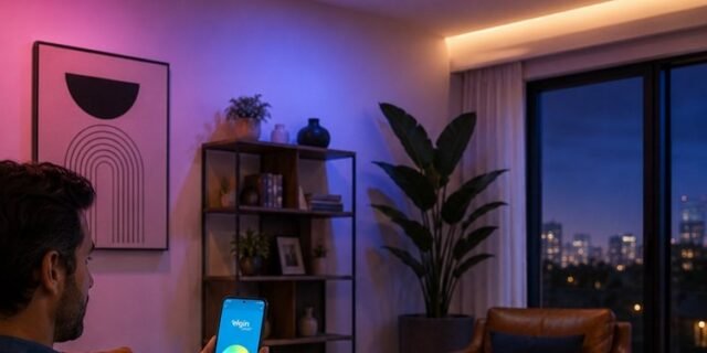Luminária LED Ecospot Inteligente 5W 3000-6500k Elgin Redonda WIFI RGB