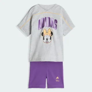 Conjunto Camiseta adidas Disney Minnie Mouse adidas Cinza / Light Grey Heather / Semi Ice Tangerine