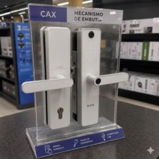 Fechadura Digital De Embutir, Wi-fi Com Biometria, Elsys, Sax, Prata – Abertura Via Biometria, Senha Numérica, Aplicativo, Campainha