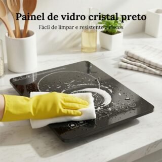 Cooktop de Indução Portátil, 220V, 2200W, 1 Boca, 9 Níveis de Potência